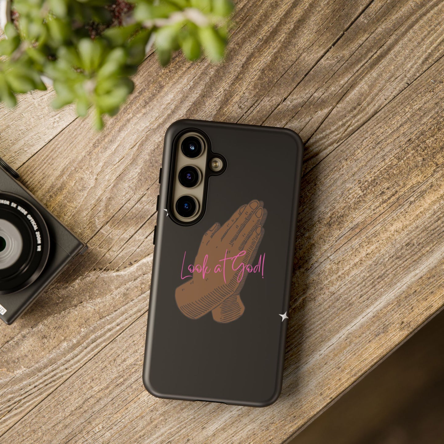 Phone Cases - 'Look at God' Praying Hands Religious Design Tough Case for Samsung