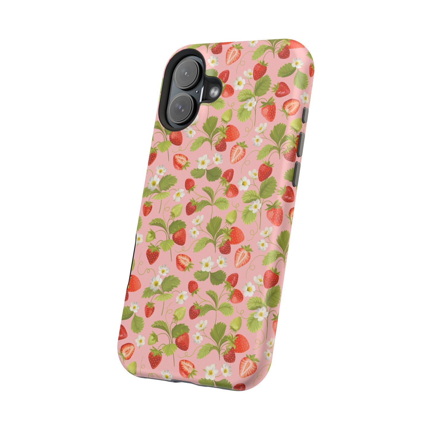 Strawberry Pattern Magnetic Phone Case, Fruit Lover’s Accessory, Cute Gift, Summer Vibe, Phone Protection