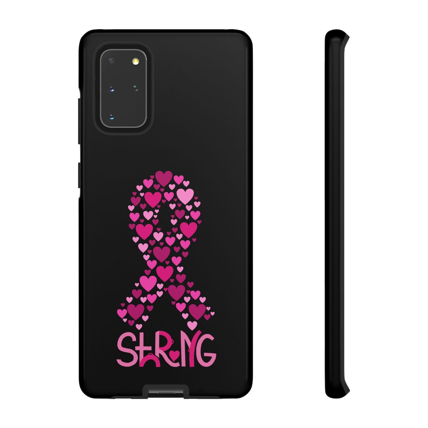 Pink Ribbon Phone Case - Strong Heart Design, Cancer Awareness, Gift for Supporters for Samsung