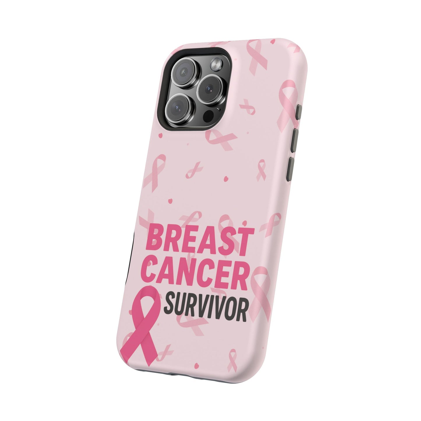 Breast Cancer Survivor Magnetic Phone Case, Impact-Resistant, Pink Ribbon for Iphone