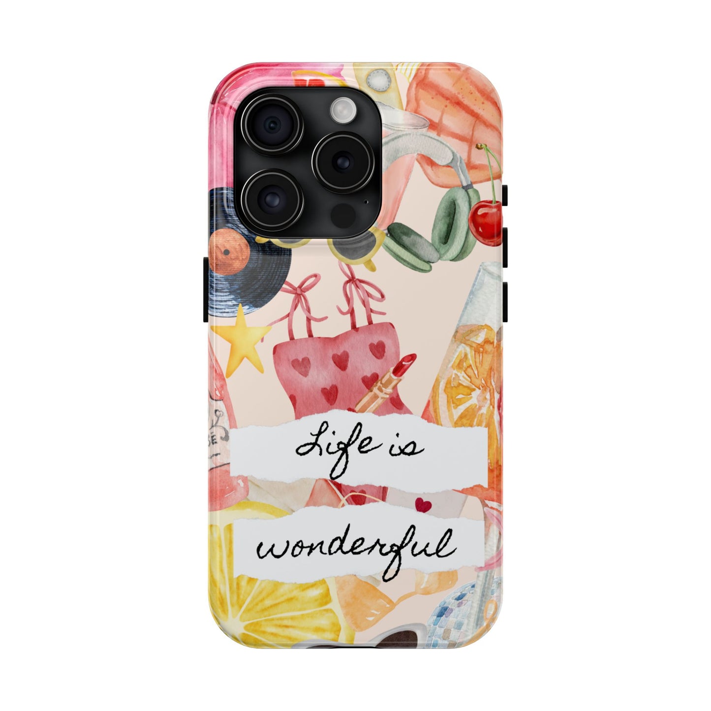 Life is Wonderful, Stylish Phone Cover, Cute Phone Accessory, Gift for Her, Summer Vibe Phone Case