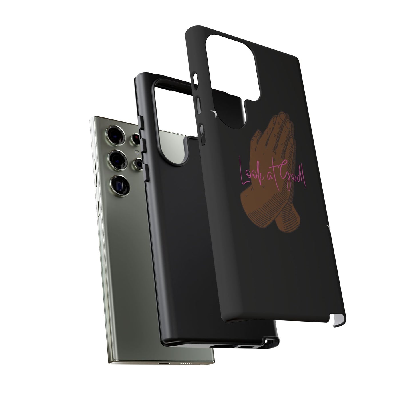 Phone Cases - 'Look at God' Praying Hands Religious Design Tough Case for Samsung