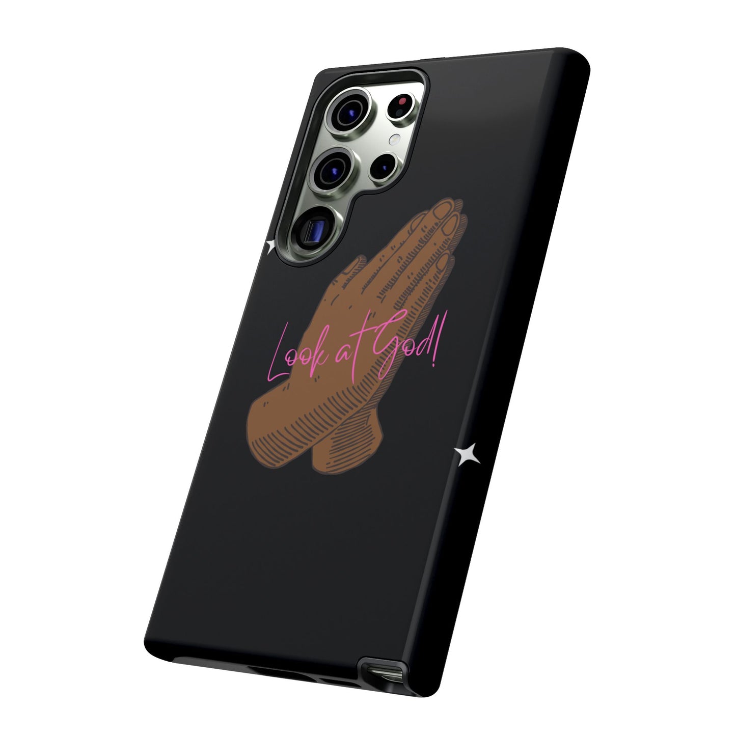 Phone Cases - 'Look at God' Praying Hands Religious Design Tough Case for Samsung