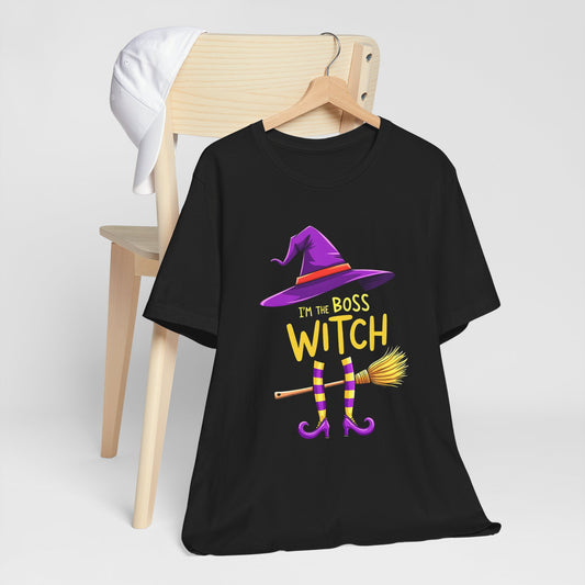 Spooky, Witchy "I'm the Boss Witch" Unisex Tee for Halloween Fun