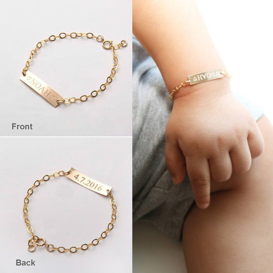 Child's Unique Personalized Stainless Steel Bracelet! - FREE Shipping