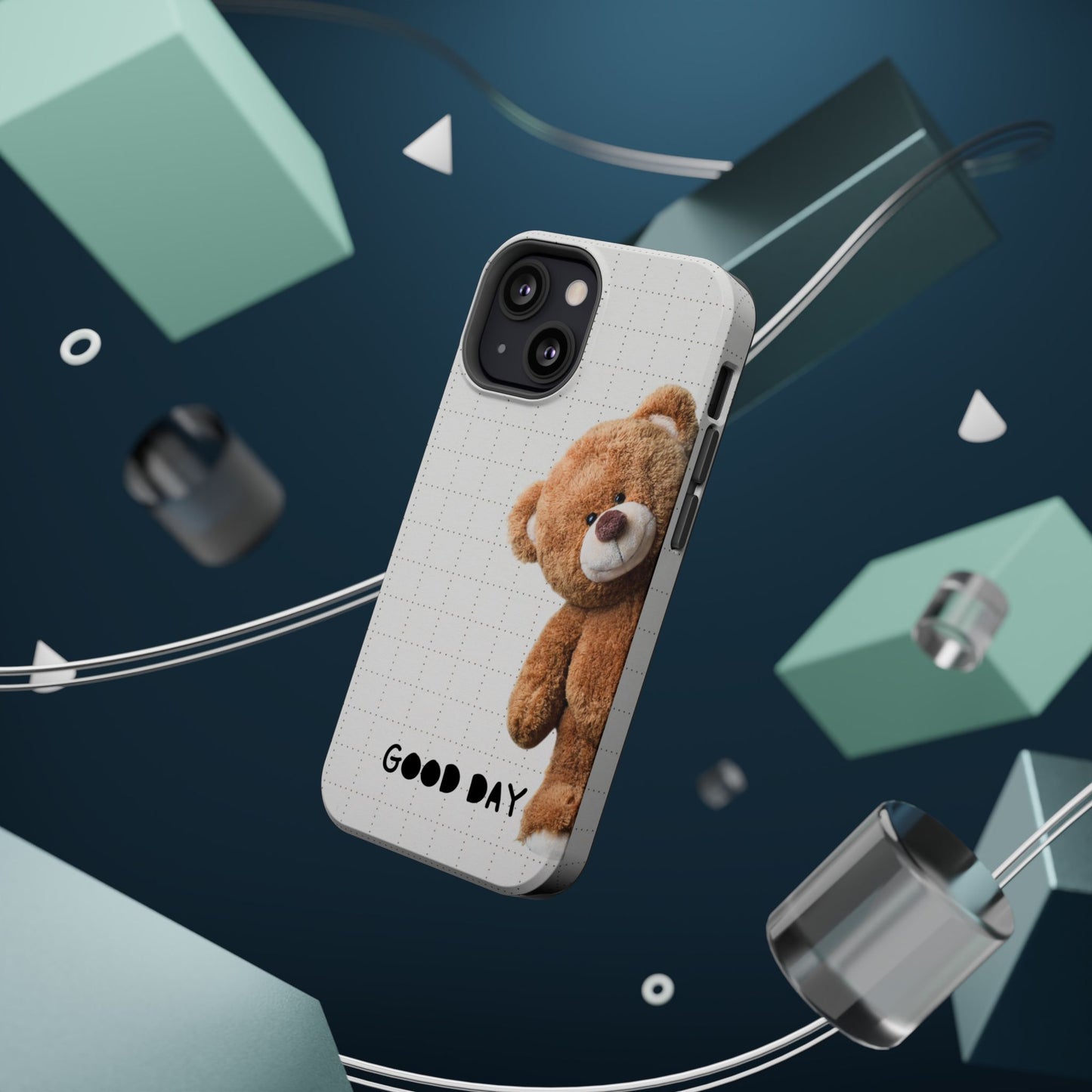 Good Day Teddy Bear MAGNETIC Phone Cases, Cute, Gift for Friends, Teddy Bear Lover's Case