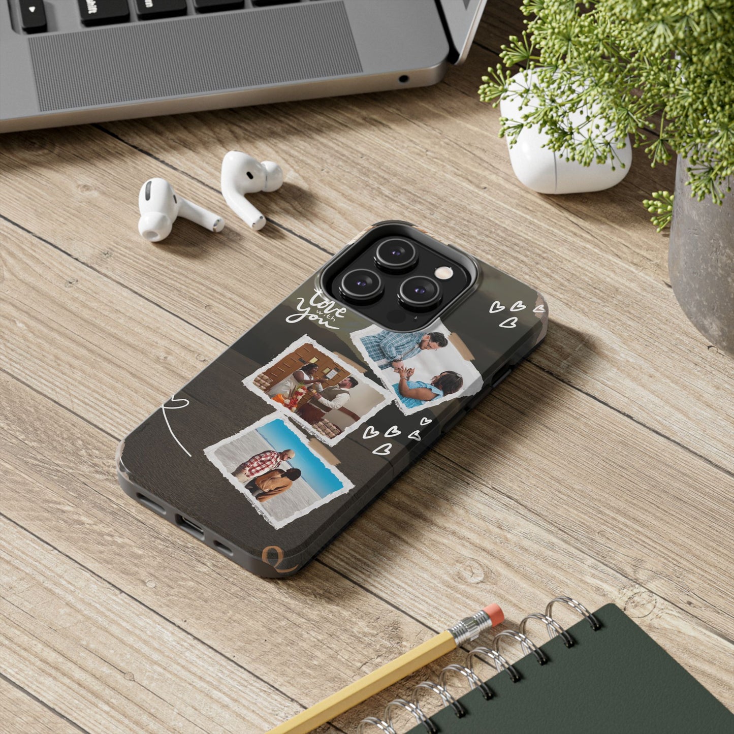 Personalized I'm in love with you Custom 3 Photo Tough Phone Case for Iphone