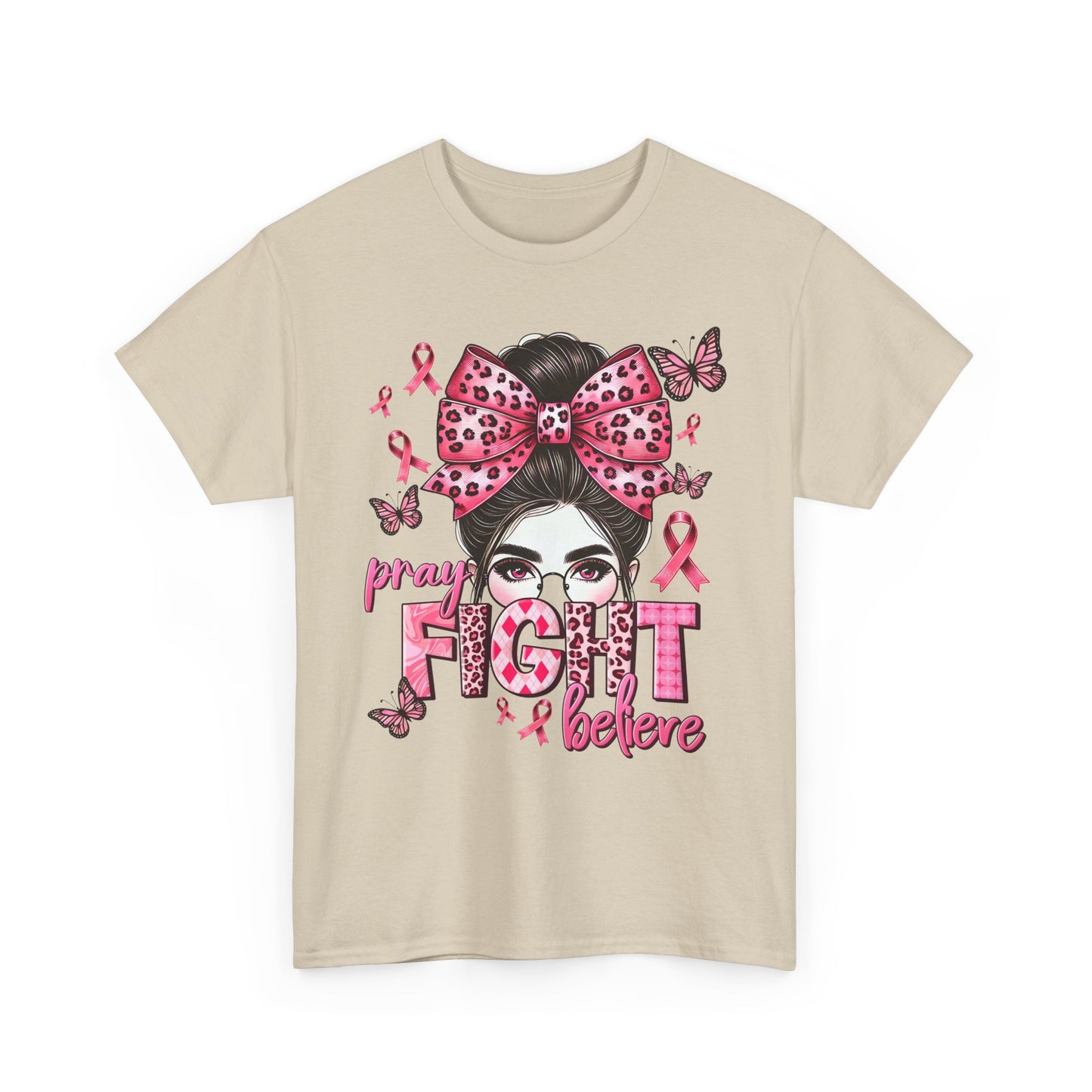 Pray Fight Believe Breast Cancer Awareness Tee