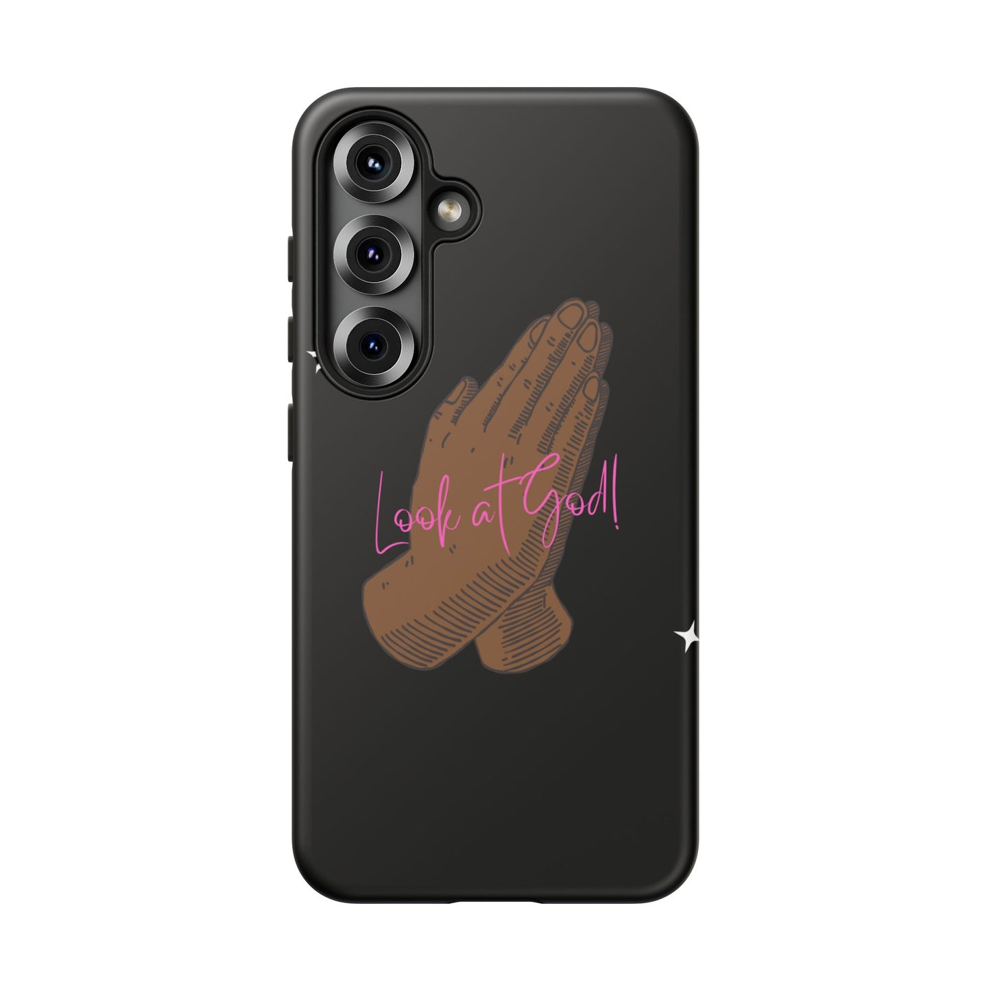 Phone Cases - 'Look at God' Praying Hands Religious Design Tough Case for Samsung
