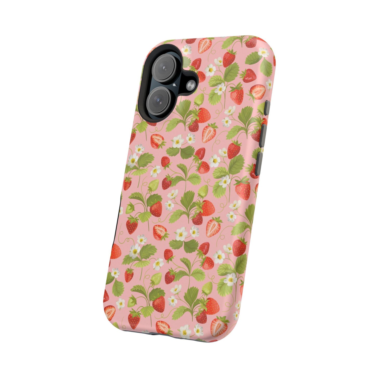 Strawberry Pattern Magnetic Phone Case, Fruit Lover’s Accessory, Cute Gift, Summer Vibe, Phone Protection