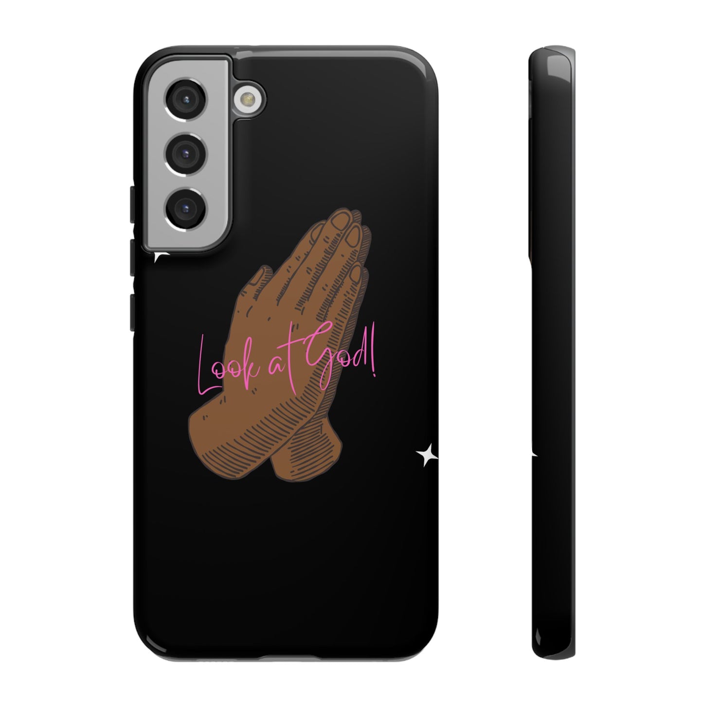 Phone Cases - 'Look at God' Praying Hands Religious Design Tough Case for Samsung