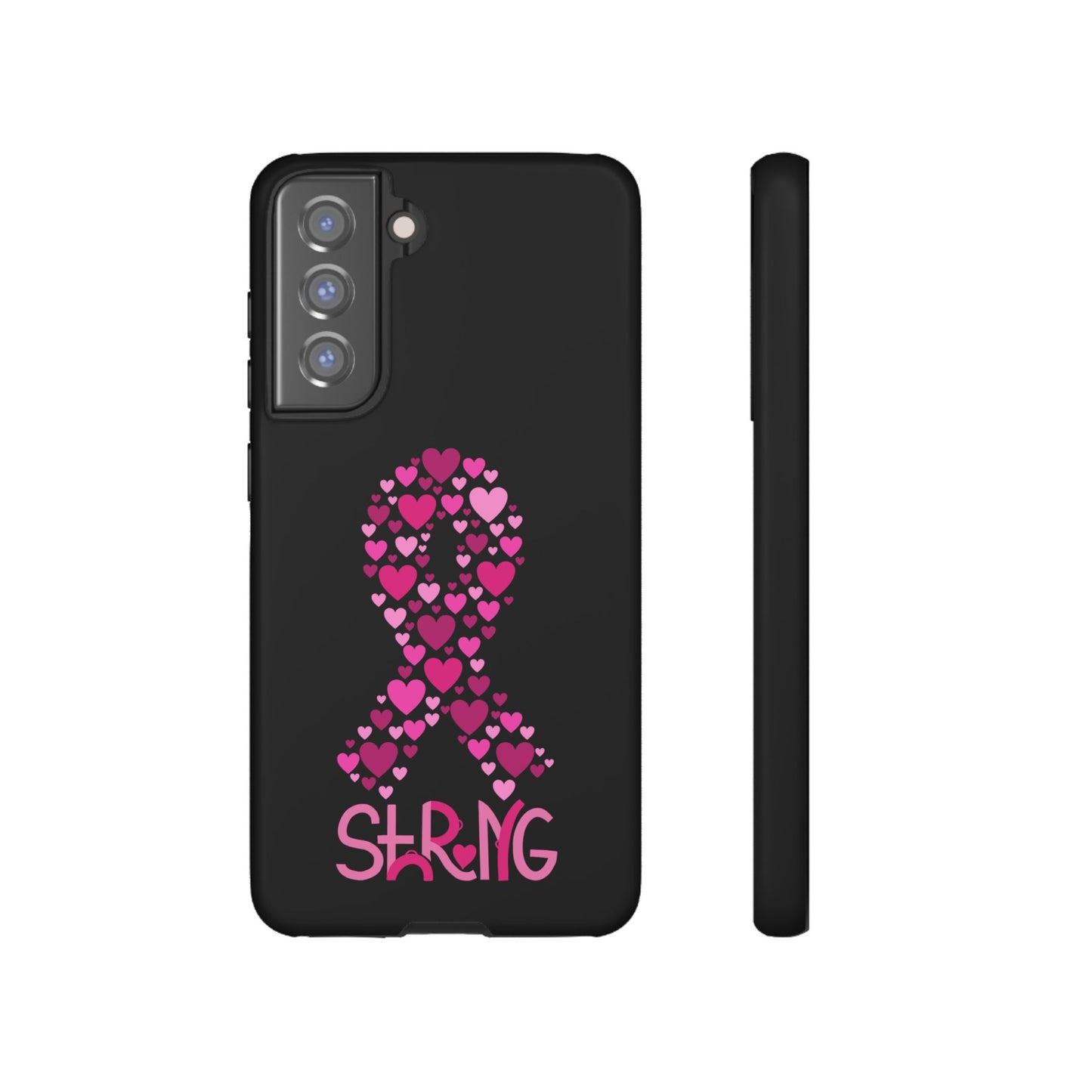 Pink Ribbon Phone Case - Strong Heart Design, Cancer Awareness, Gift for Supporters for Samsung