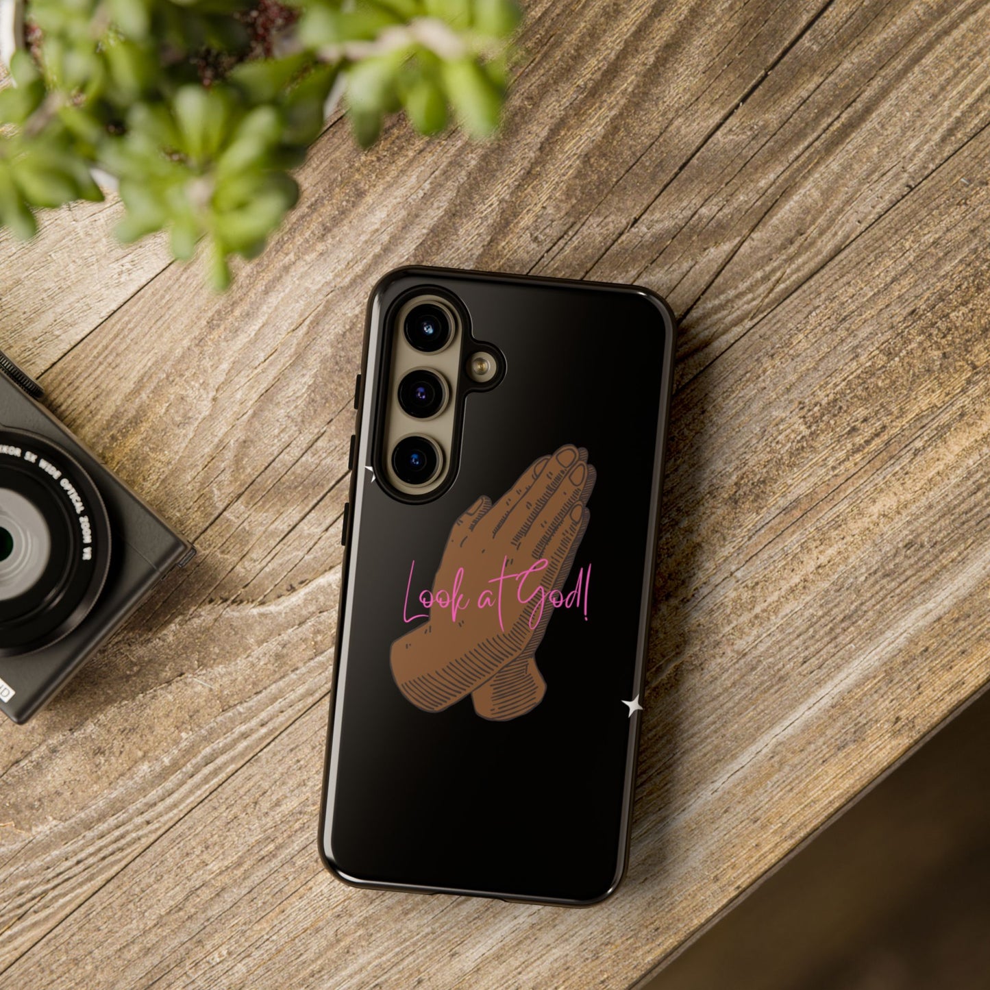 Phone Cases - 'Look at God' Praying Hands Religious Design Tough Case for Samsung