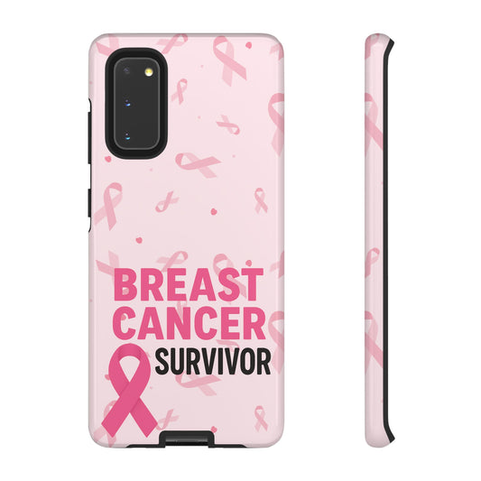 Breast Cancer Survivor Phone Case, Cancer Awareness, Pink Ribbon Design, Tough Cases for Samsung