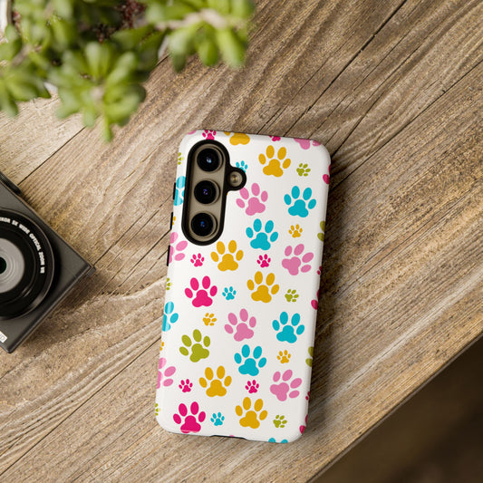 Colorful Pet Paw Print Phone Case for Dog Loves for Samsung