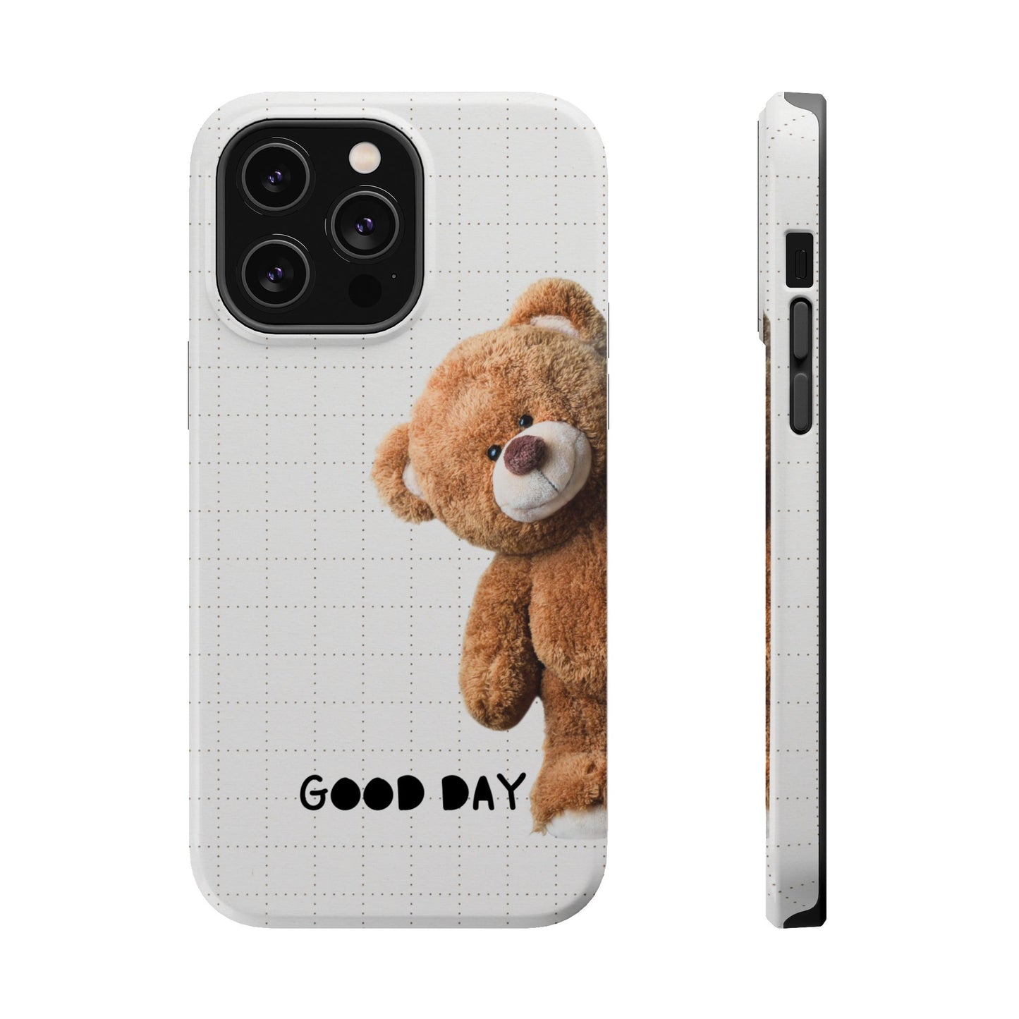 Good Day Teddy Bear MAGNETIC Phone Cases, Cute, Gift for Friends, Teddy Bear Lover's Case