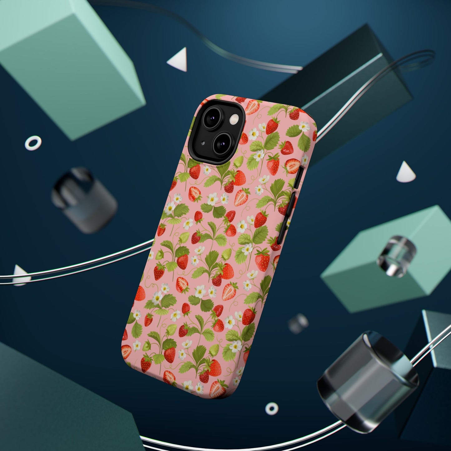 Strawberry Pattern Magnetic Phone Case, Fruit Lover’s Accessory, Cute Gift, Summer Vibe, Phone Protection