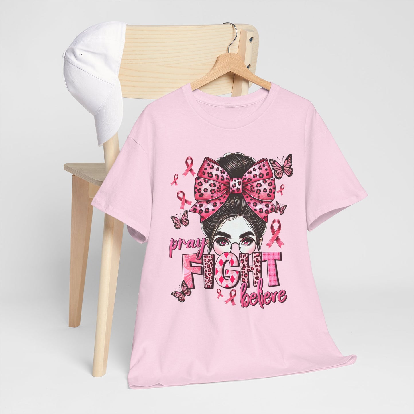 Pray Fight Believe Breast Cancer Awareness Tee