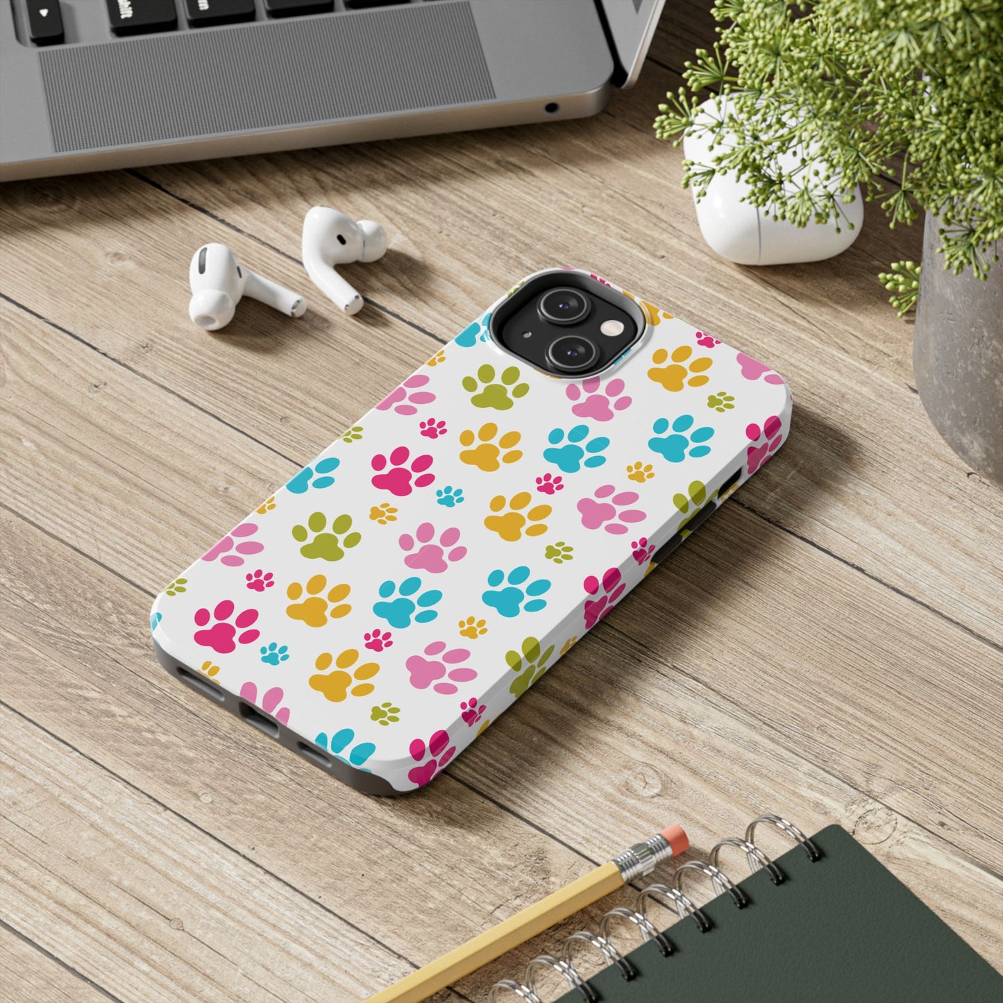 Colorful Pet Paw Print Tough Phone Case for Dog Loves for Iphone