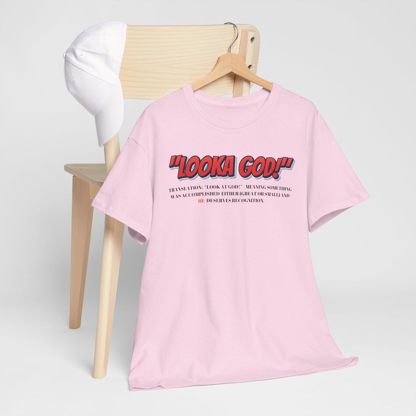 Inspirational Unisex Heavy Cotton Tee - "Looka God!" Motivational Apparel