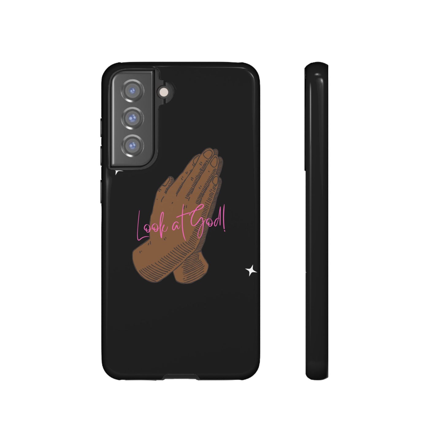 Phone Cases - 'Look at God' Praying Hands Religious Design Tough Case for Samsung