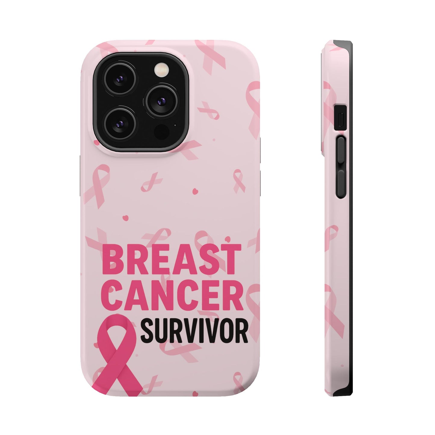 Breast Cancer Survivor Magnetic Phone Case, Impact-Resistant, Pink Ribbon for Iphone