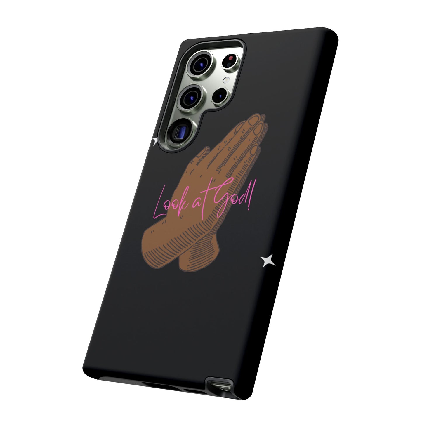 Phone Cases - 'Look at God' Praying Hands Religious Design Tough Case for Samsung
