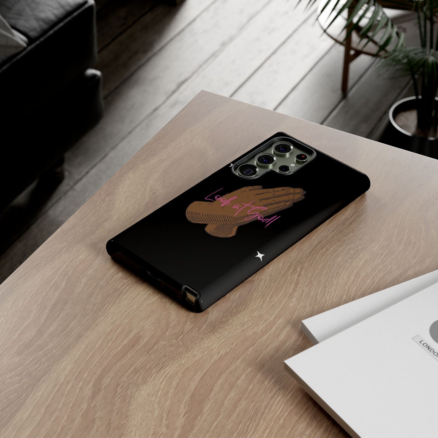 Phone Cases - 'Look at God' Praying Hands Religious Design Tough Case for Samsung