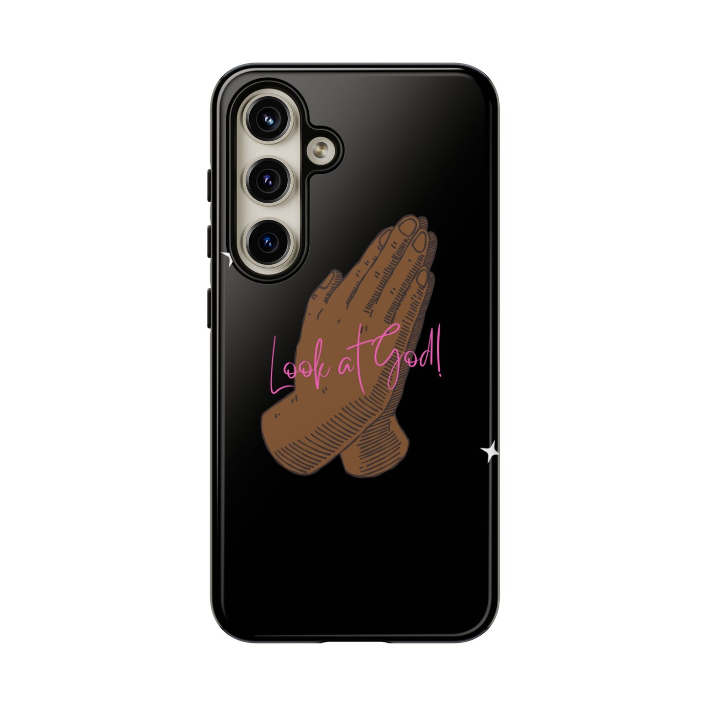 Phone Cases - 'Look at God' Praying Hands Religious Design Tough Case for Samsung