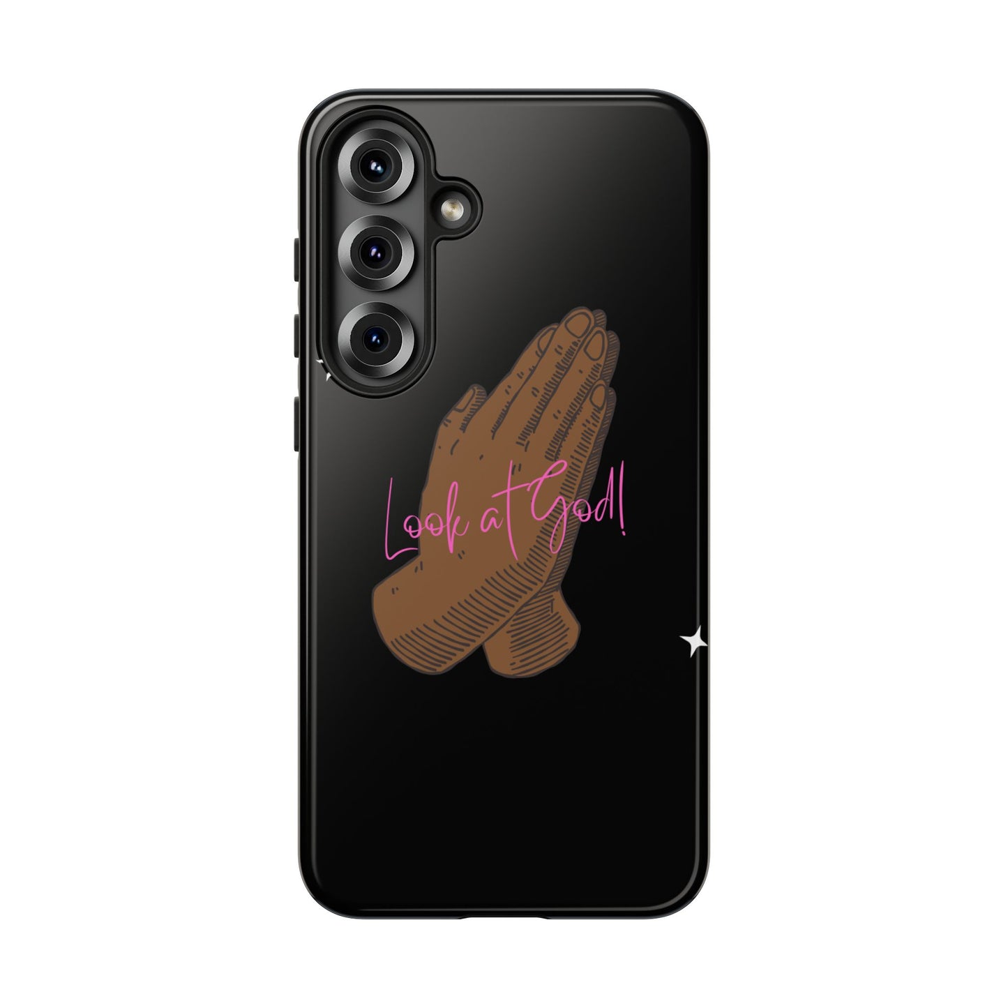 Phone Cases - 'Look at God' Praying Hands Religious Design Tough Case for Samsung