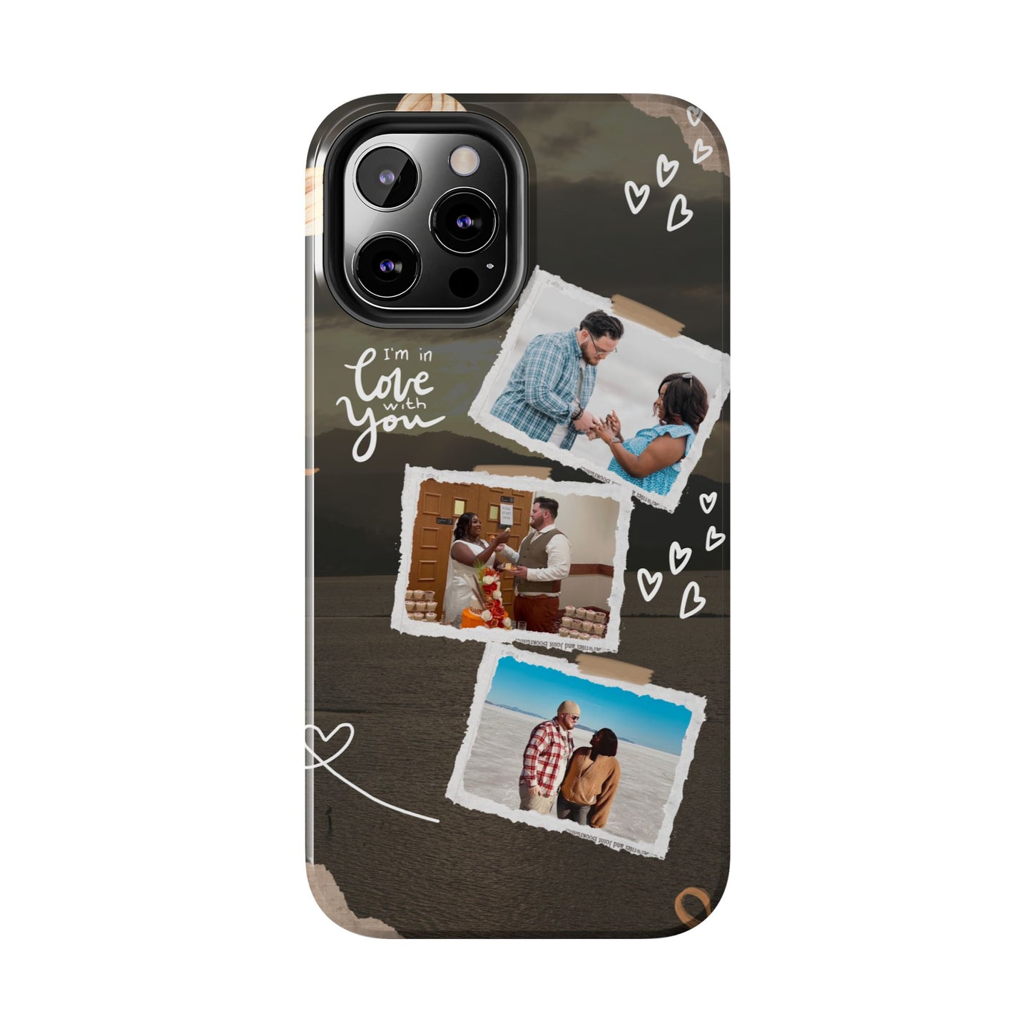 Personalized I'm in love with you Custom 3 Photo Tough Phone Case for Iphone
