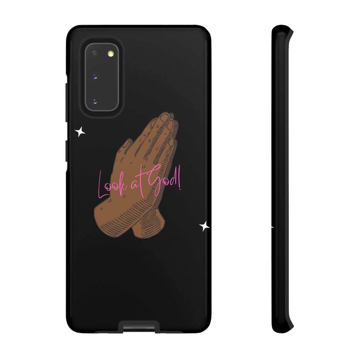 Phone Cases - 'Look at God' Praying Hands Religious Design Tough Case for Samsung