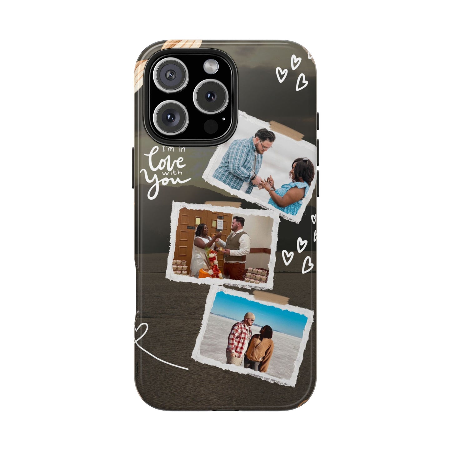 Personalized I'm in love with you Custom 3 Photo Tough Phone Case for Iphone