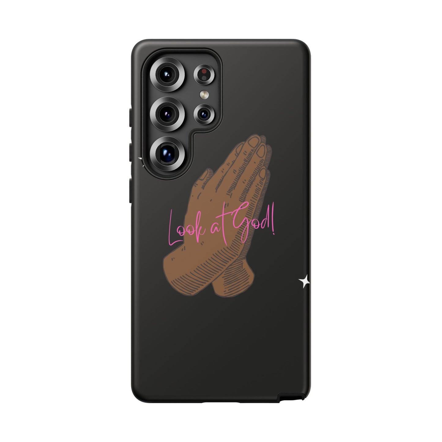 Phone Cases - 'Look at God' Praying Hands Religious Design Tough Case for Samsung