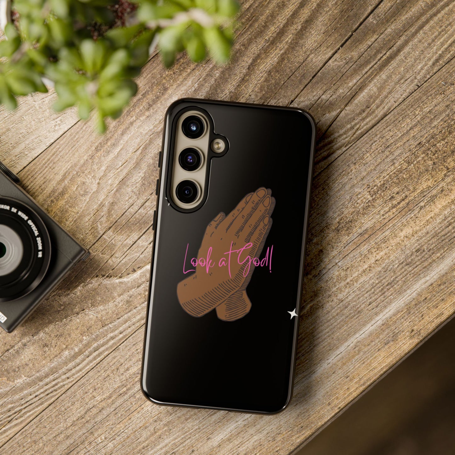 Phone Cases - 'Look at God' Praying Hands Religious Design Tough Case for Samsung