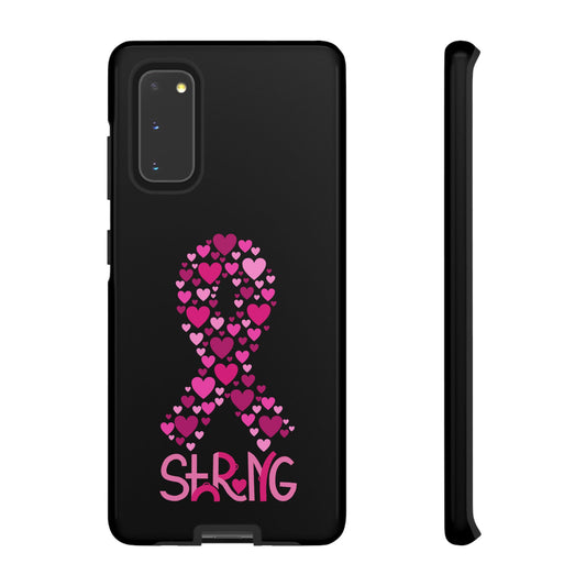 Pink Ribbon Phone Case - Strong Heart Design, Cancer Awareness, Gift for Supporters for Samsung