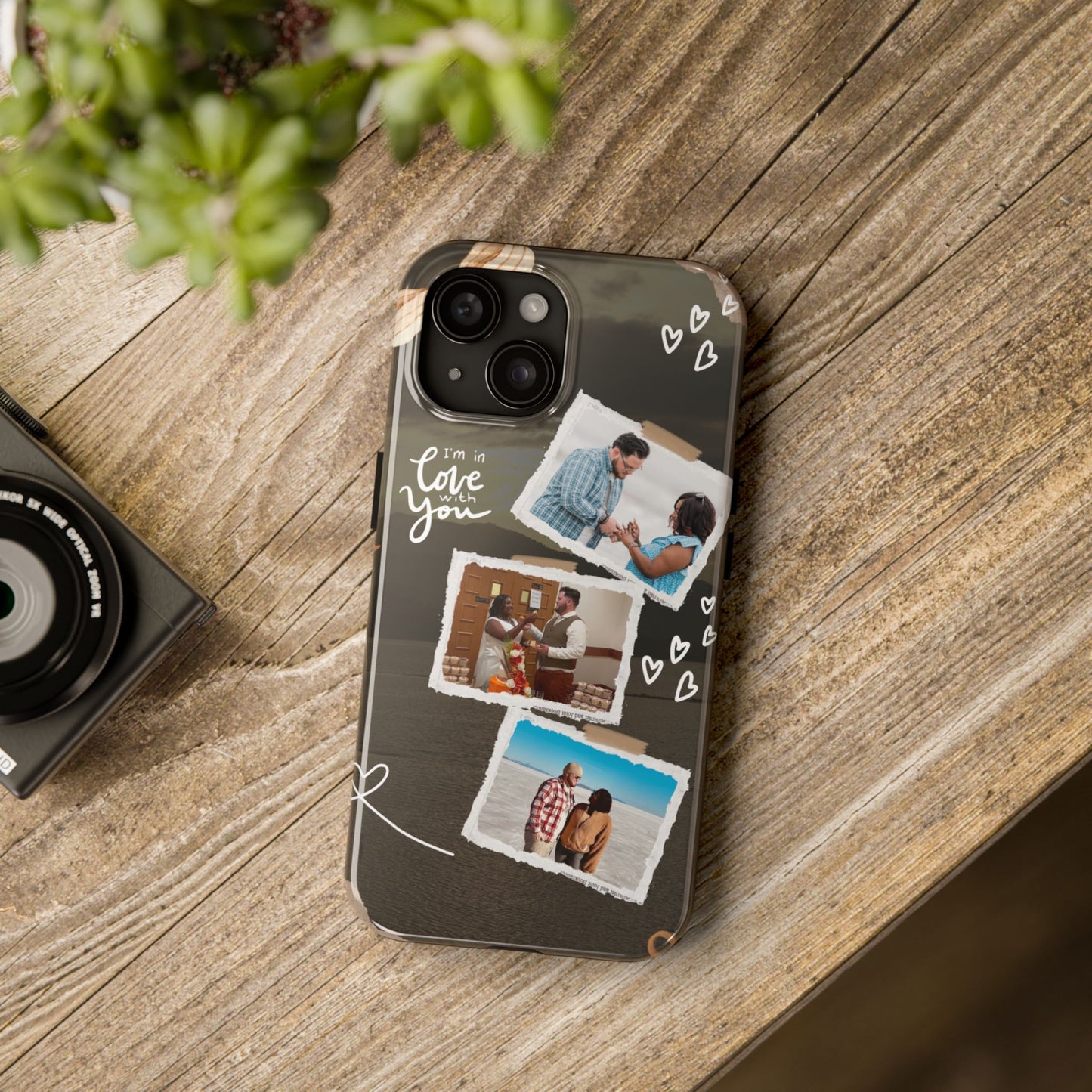 Personalized I'm in love with you Custom 3 Photo Tough Phone Case for Iphone