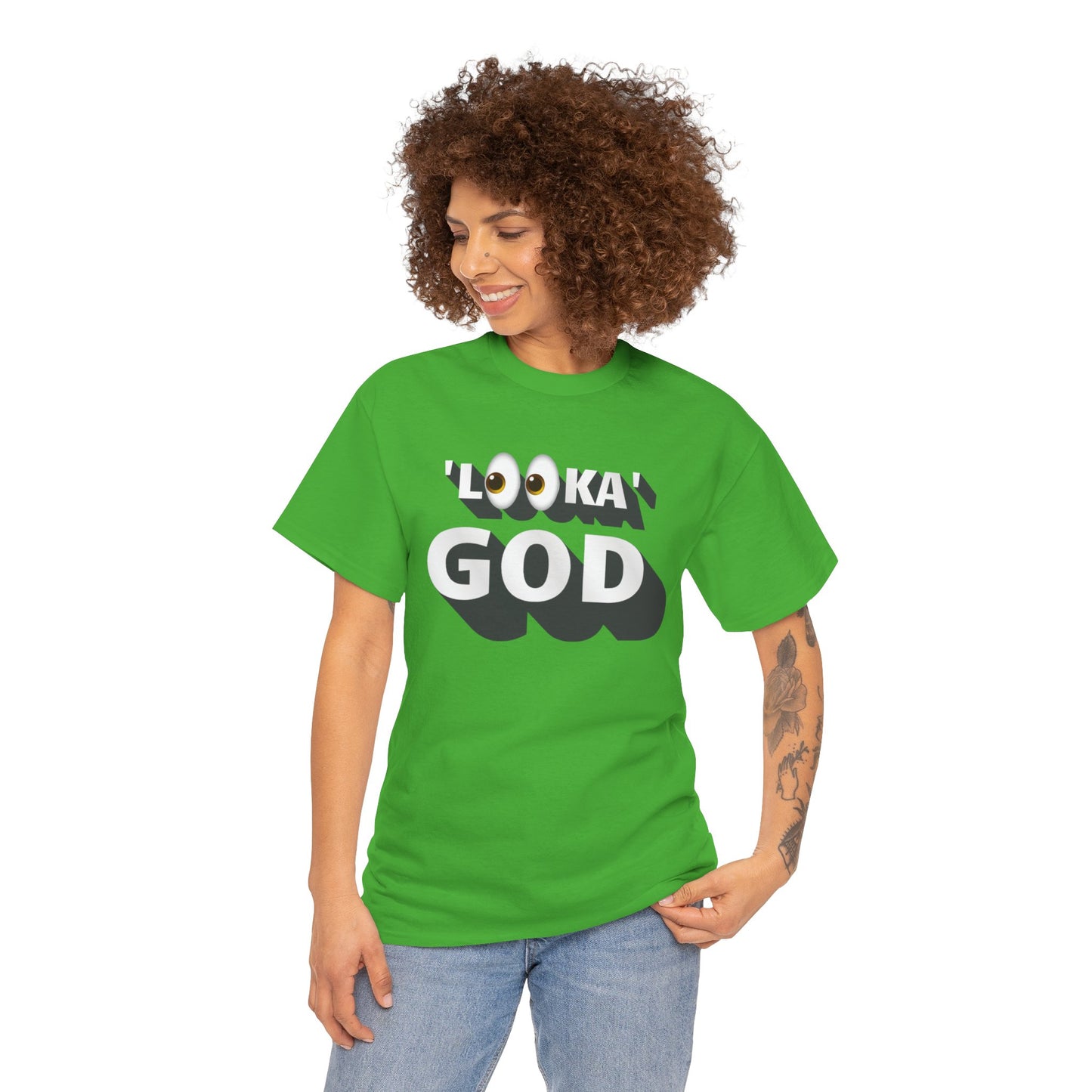 "Looka God" Unisex Cotton Tee - Stylish Faith Statement