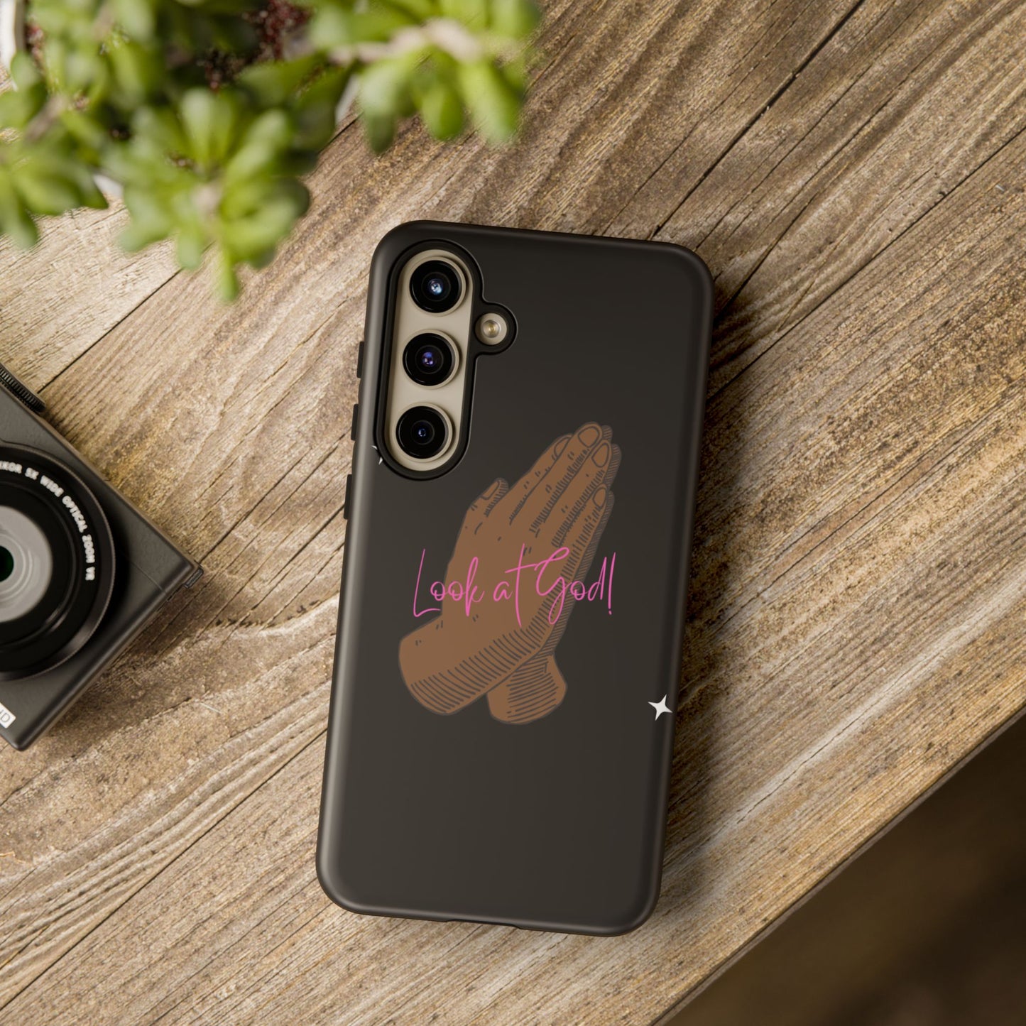 Phone Cases - 'Look at God' Praying Hands Religious Design Tough Case for Samsung