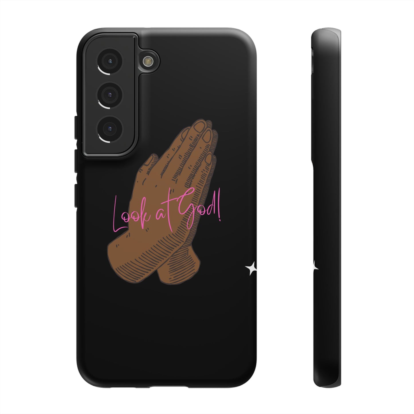 Phone Cases - 'Look at God' Praying Hands Religious Design Tough Case for Samsung