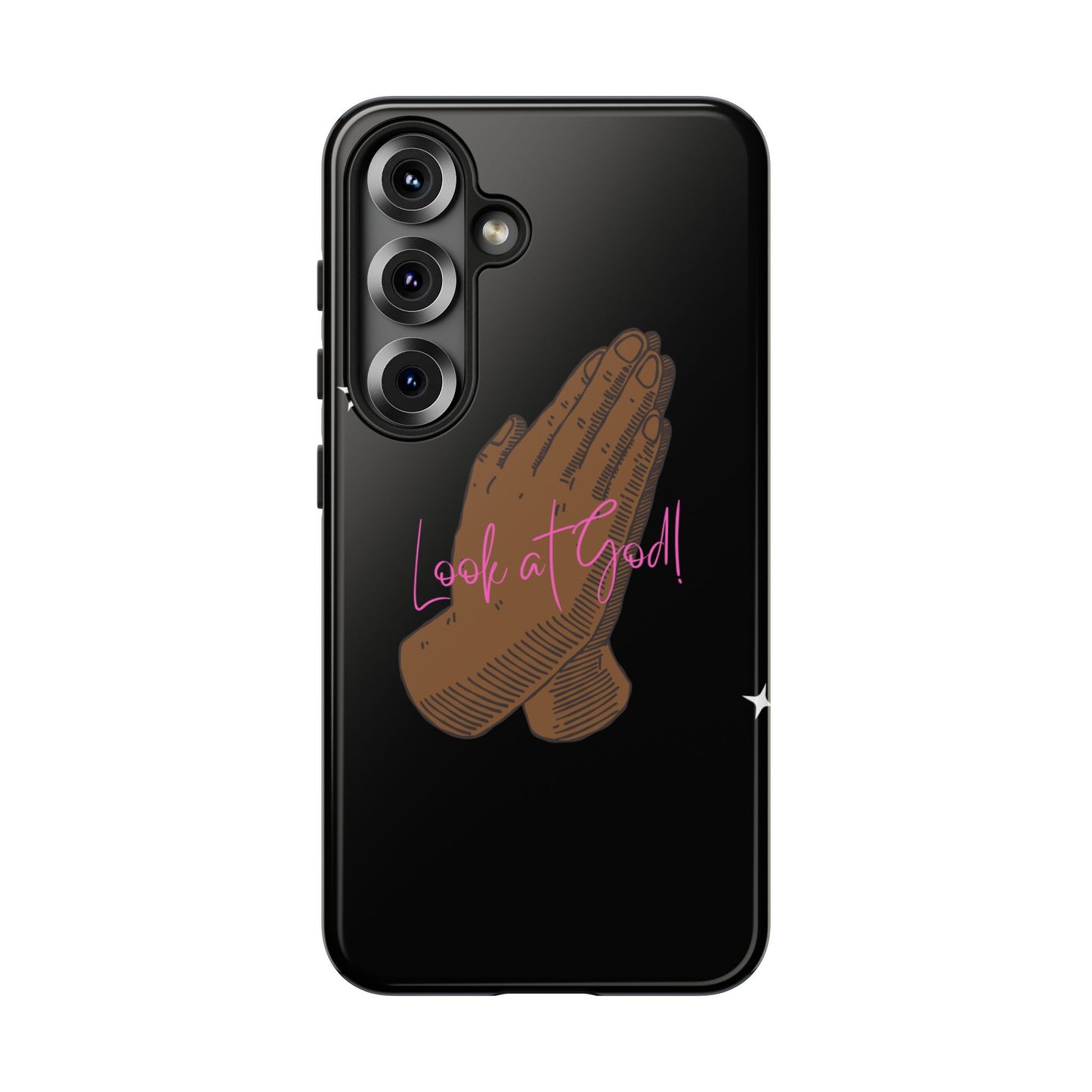 Phone Cases - 'Look at God' Praying Hands Religious Design Tough Case for Samsung