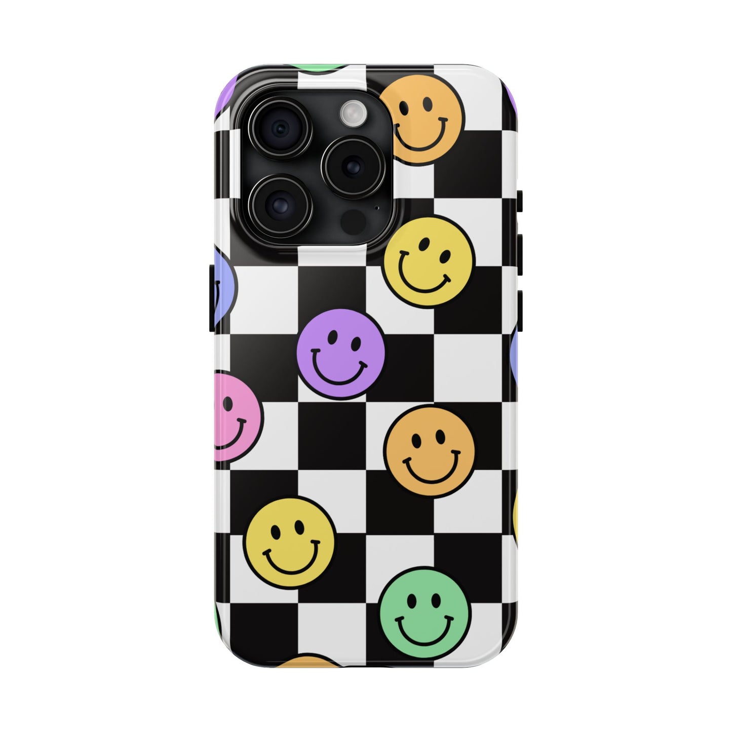Colorful Smiley Face Phone Case, Durable Phone Cover, Fun Tech Accessories, Great for Gifts, Birthday, Holiday