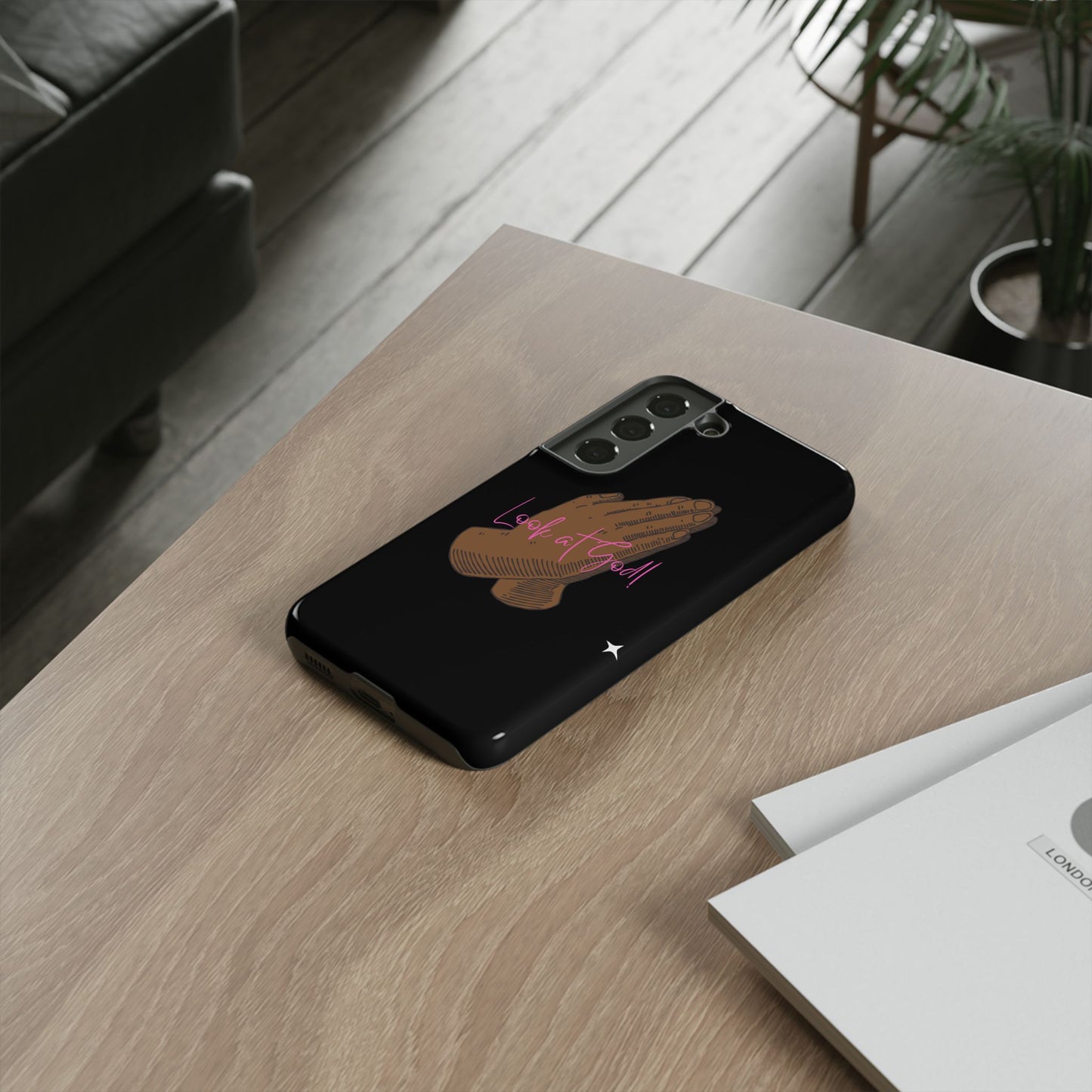 Phone Cases - 'Look at God' Praying Hands Religious Design Tough Case for Samsung