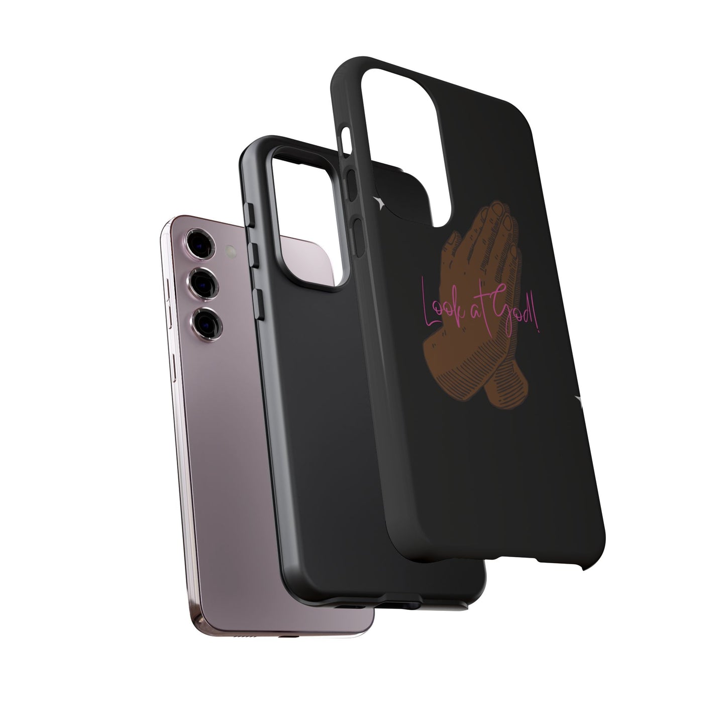 Phone Cases - 'Look at God' Praying Hands Religious Design Tough Case for Samsung