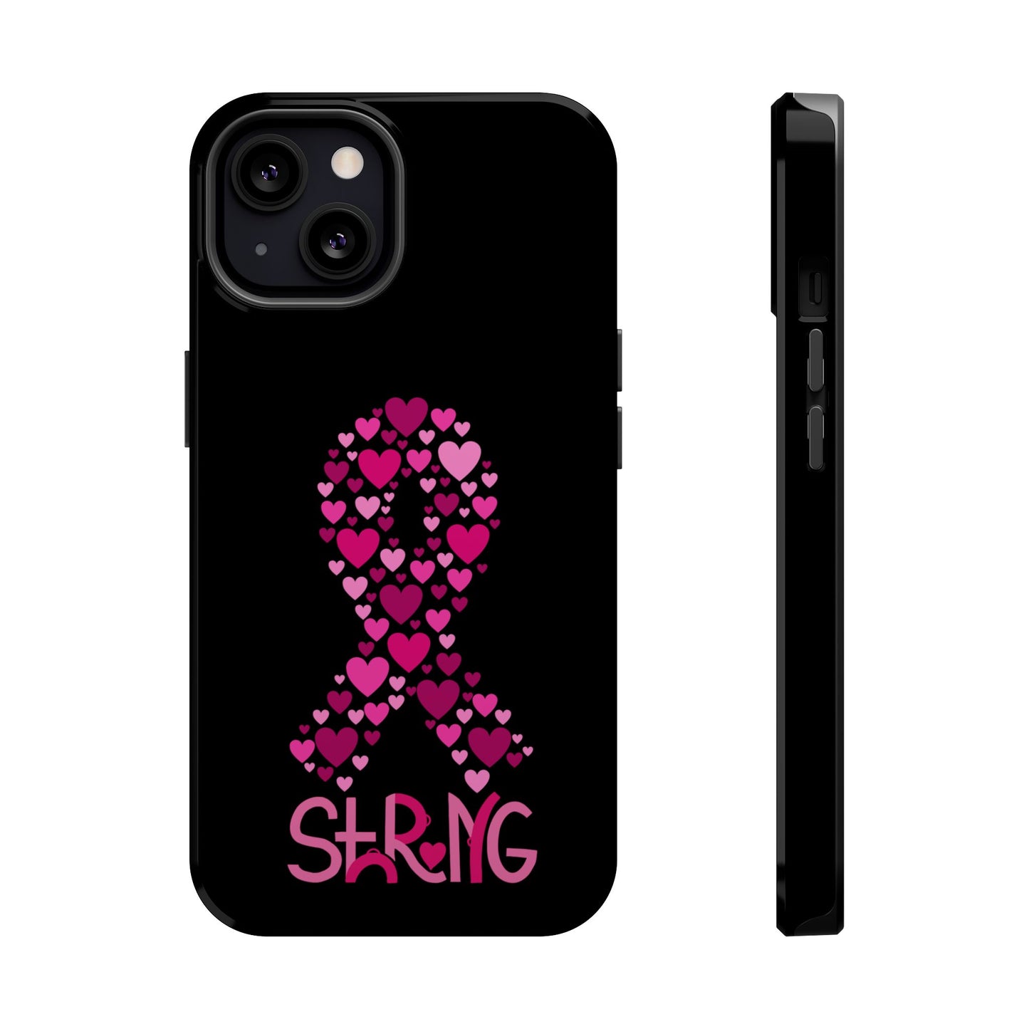 Pink Ribbon Magnetic Phone Case - Strong Heart Design, Cancer Awareness, Gift for Supporters for IPhone