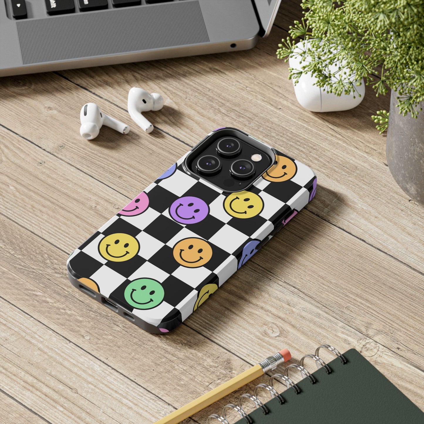 Colorful Smiley Face Phone Case, Durable Phone Cover, Fun Tech Accessories, Great for Gifts, Birthday, Holiday