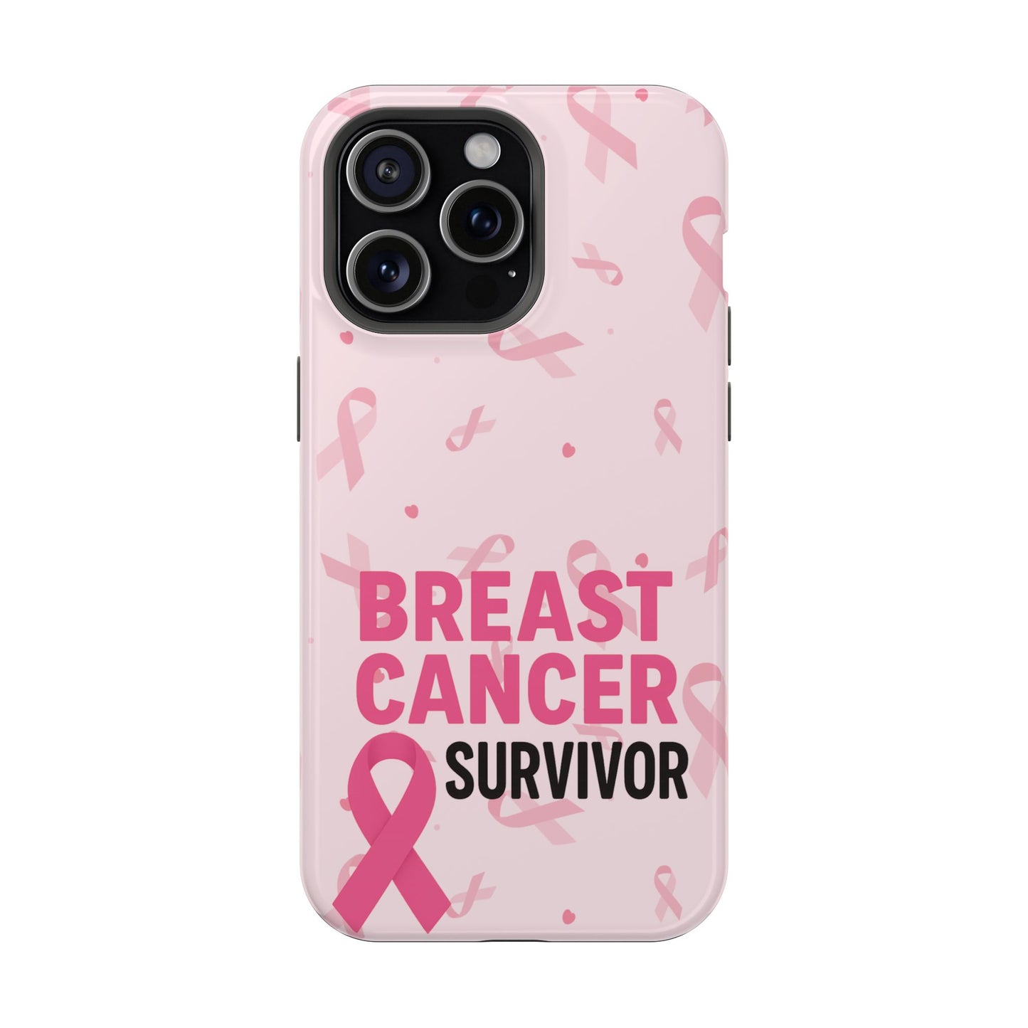 Breast Cancer Survivor Magnetic Phone Case, Impact-Resistant, Pink Ribbon for Iphone