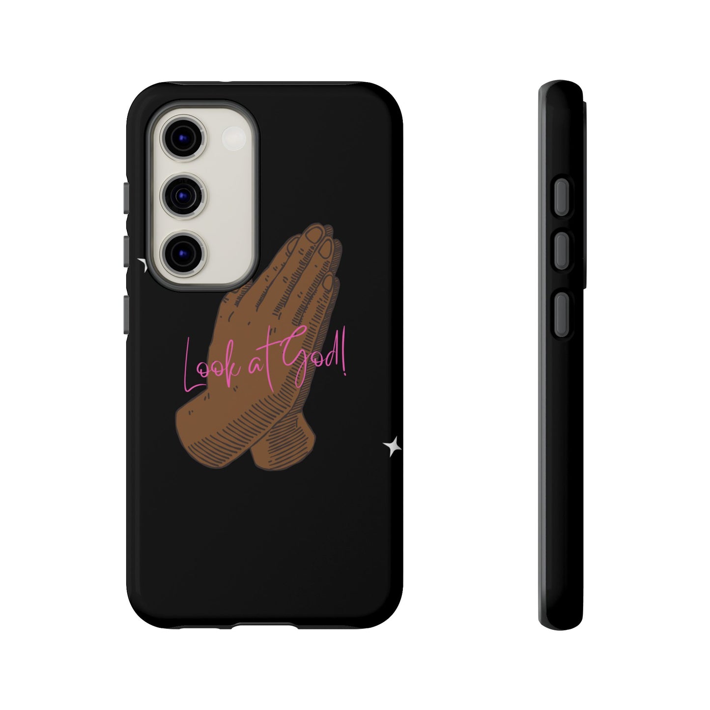 Phone Cases - 'Look at God' Praying Hands Religious Design Tough Case for Samsung