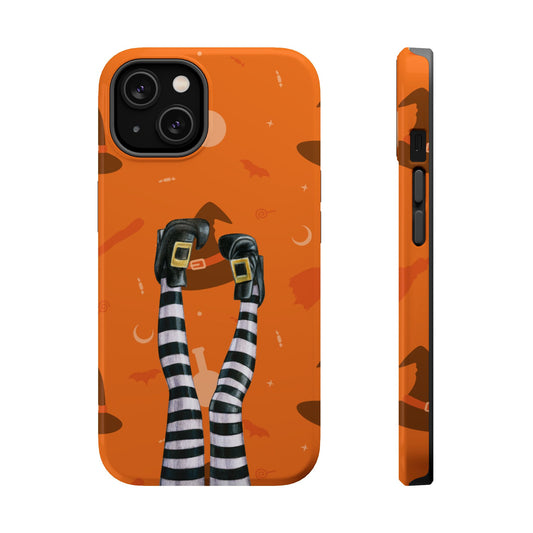Halloween Magnetic Phone Case, Spooky Design, Witch Legs for Iphone