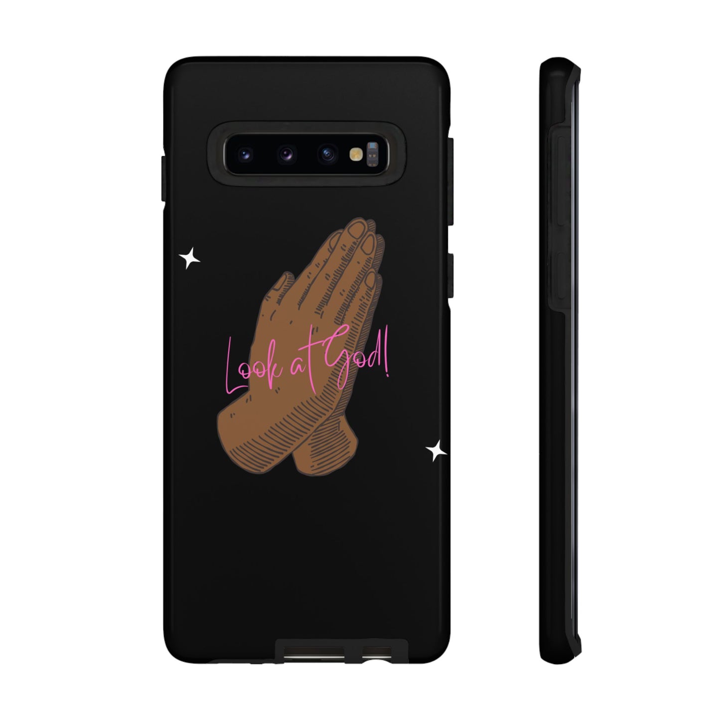 Phone Cases - 'Look at God' Praying Hands Religious Design Tough Case for Samsung